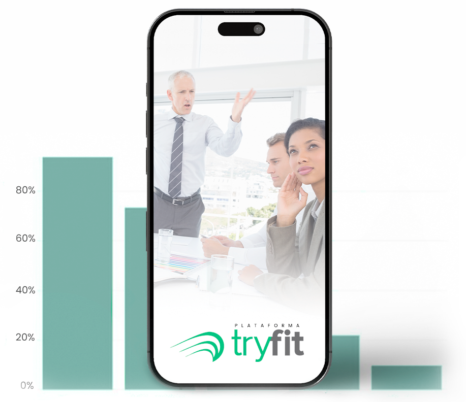 Plataforma Tryfit de cursos de liderança online no celular